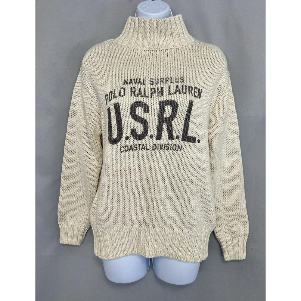 Vintage Polo Ralph Lauren Heavy‎ Sweater Sz XS Linen Cotton Women's Y2K
